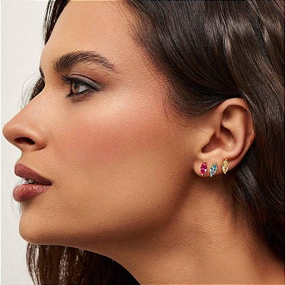 Brinco com Cristal Navete