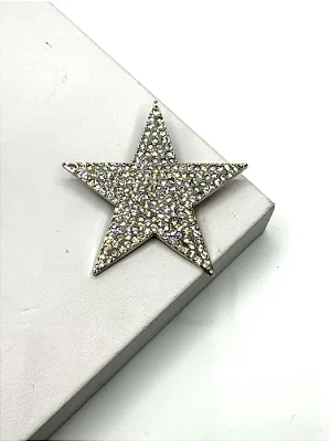 Broche Estrela Cravejada Prata