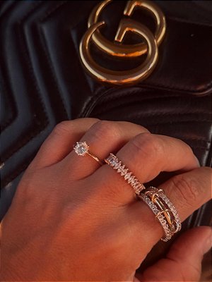 Anel Triplo Com Argolas