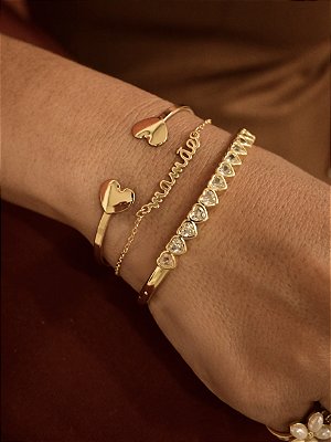 Bracelete Duplo Coração