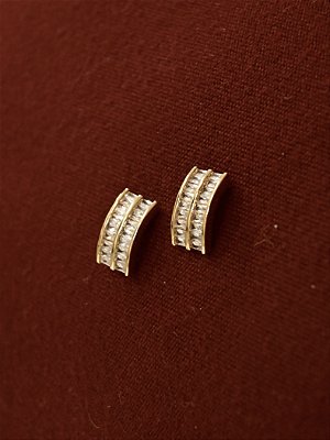 Brinco Linha Dupla Zircônia