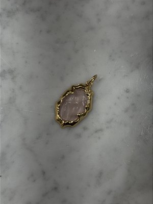 Pingente Oval Rosa