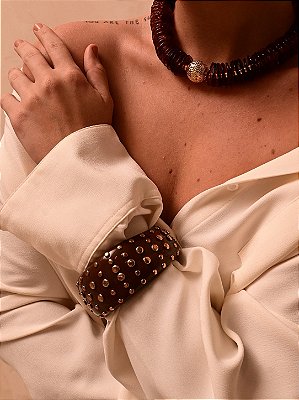 Bracelete Resina Tachas