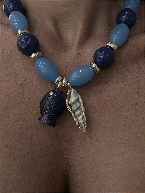 Maxi Colar Tons de Azul