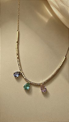 Colar Gota De Pedras