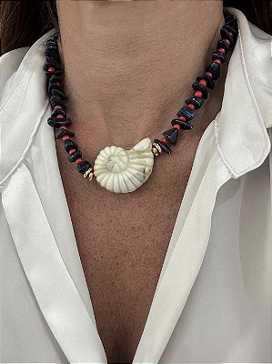Colar Concha Navy