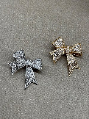 Broche Laço Cravejado