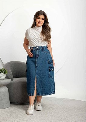 Saia jeans cargo