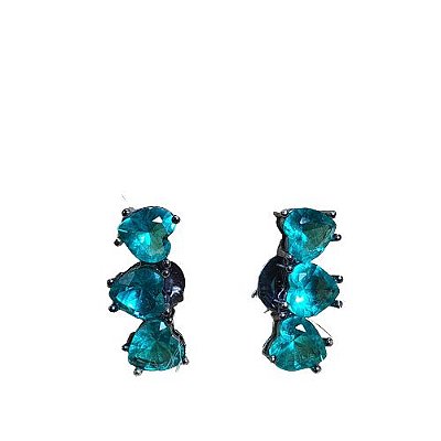 BRINCO EAR CUFF COM ZIRCONIAS VERDES
