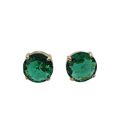 BRINCO ZIRCONIA REDONDA VERDE ESMERALDA