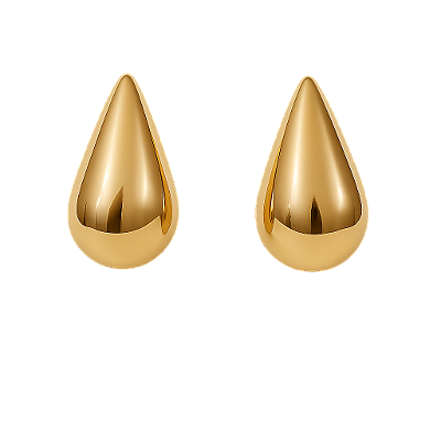 BRINCO BIG GOTA OU VIRGULA BOJUDA BANHO OURO