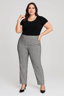 CALÇA RETA XADREZ COS LARGO ZIPER LATERAL