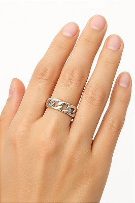 ANEL APARADOR EM ELOS EM PRATA 950