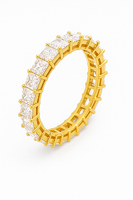 ANEL APARADOR INTEIRO COM PEDRAS DE ZIRCONIAS EM BANHO DE OURO