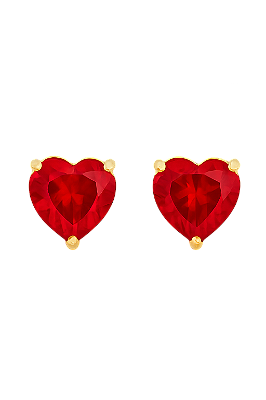 BRINCO PONTO DE LUZ CORAÇÃO ROSA EM BANHO DE OURO