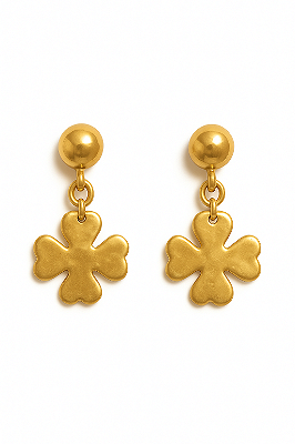 BRINCO BASE DOURADO COM PINGENTE TREVO IP DOURADO