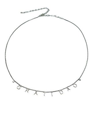 COLAR CHOCKER ESCRITO GRATIDÃO