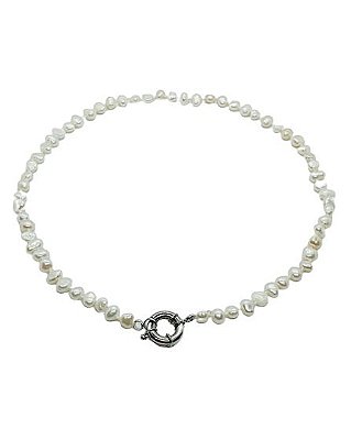 COLAR CHOCKER PEROLA AGUA DOCE COM FECHO BOIA