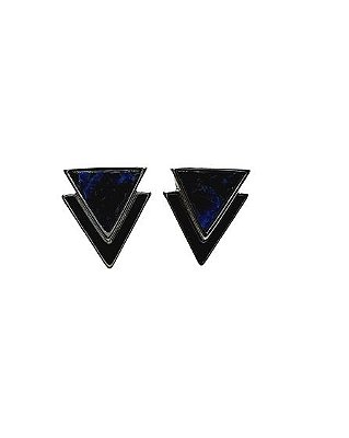BRINCO TRIANGULAR PEDRA NATURAL SODALITA
