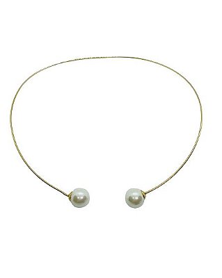 COLAR CHOCKER ARO FINO COM PEROLAS