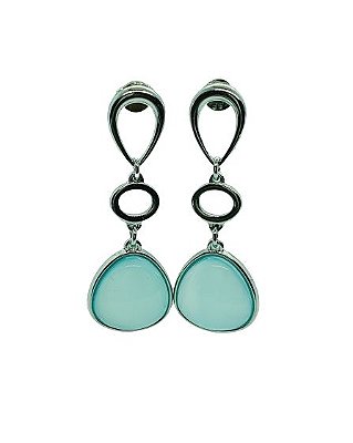 BRINCO PEDRA NATURAL AGATA AZUL