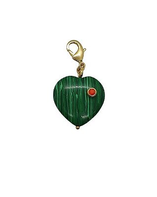 PINGENTE CORAÇÃO VERDE COM PONTO ZIRCONIA