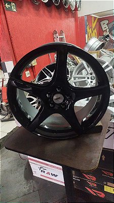 Jogo roda TSW, 18x8 , 35, 5z100 , Preta brilhante e Semi nova