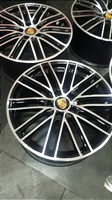 jogo de rodas cayenne 5x130, 20x9,5, 49, Preta diamantada e semi nova