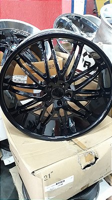 Jogo de Roda Esportiva Aro 22 5x108 Preta Brilhante Seminova