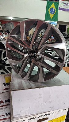 Jogo de Roda Hyundai HB20 Aro 15 4x100 Grafite Brilhante Diamantada Seminova