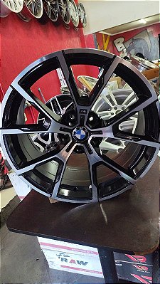 Jogo roda BMW Aro 19 5x112 Preta brilhante diamantada Nova