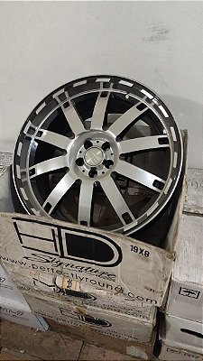 Jogo roda HD Autobam Aro 19 5x100 Preta brilhante diamantada Novas