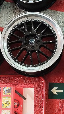 Jogo roda KR Aro 20 5x112 Preta brilhante diamantada Novas