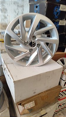 Jogo roda Volks KR Aro 15 4x100 Prata brilhante diamantada Novas