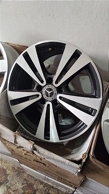 Jogo roda Mercedes Aro 17 5x112 Preta brilhante diamantada Semi novas
