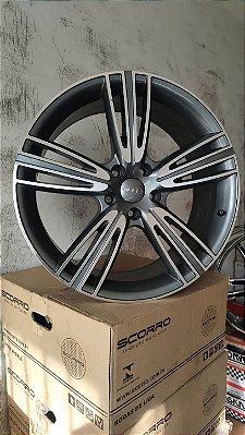 Jogo roda Audi Aro 19 5x112 Grafite brilhante diamantada Novas