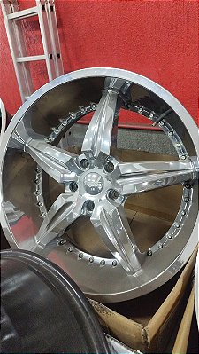 Jogo roda foose Aro 22 5x130 Cromadas Semi novas