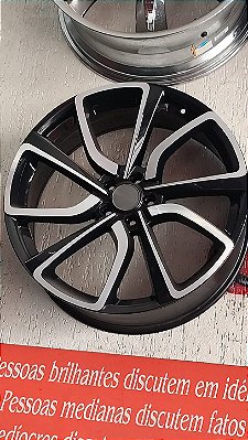 Jogo roda RAW A22 5x112 Preta brilhante diamantada Semi novas