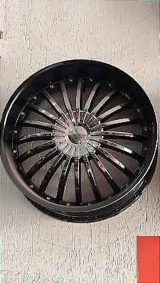 Jogo roda phinagle Aro 22 5x114 Black cromo Semi novas