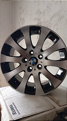 Jogo roda BMW Aro 17 5x120 Preta brilhante diamantada Semi novas