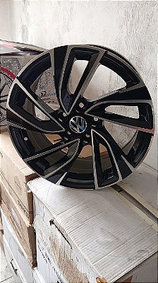 Jogo roda Jetta A17 5x112 Preta brilhante diamantada Novas