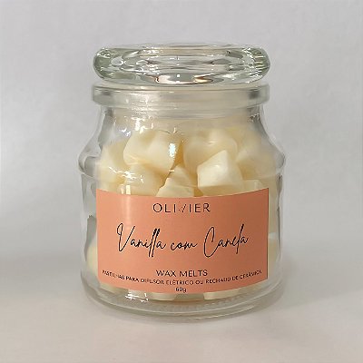 Wax Melts Pastilhas Perfumadas Vanilla com Canela Embalagem Vidro 60g