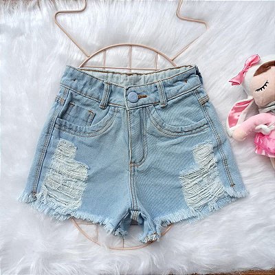 SHORT JEANS FEMININO INFANTIL CRISTAL - Ss boutique Infantil -Tem