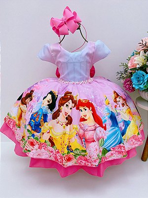 Vestido Temático Princesa Sofia Rosa – Encantos da Manu