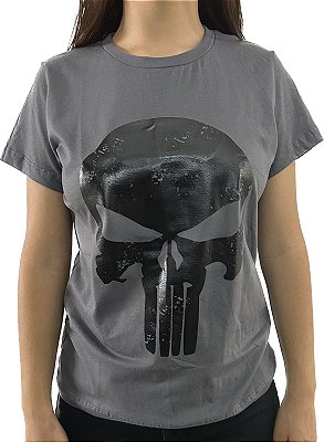 CAMISA FEMININA CINZA JUSTICEIRO PRETO - HEROS