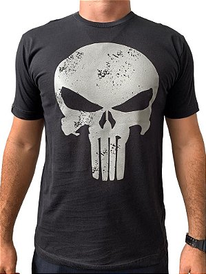 CAMISA MASCULINA PRETA JUSTICEIRO PRATA - HEROS