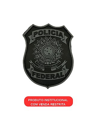 PATCH EMBORRACHADO BRASÃO POLICIA FEDERAL NEGATIVO