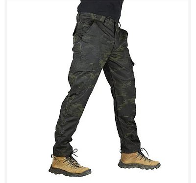 CALÇA TÁTICA MASCULINA MULTICAM BLACK - SAFO