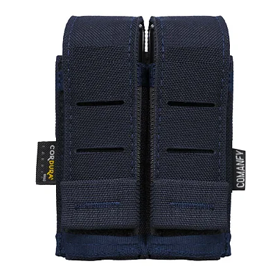 PORTA CARREGADOR DUPLO PISTOLA LASER CUT DAK NAVY - COMANFY
