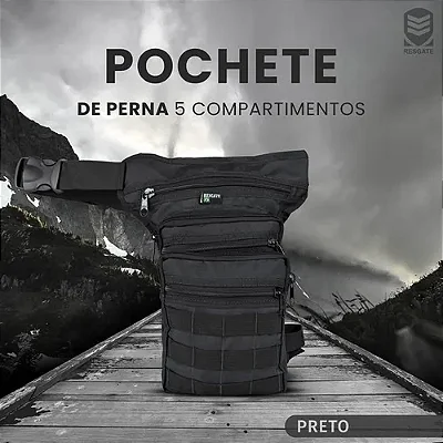 POCHETE DE PERNA C/CINTO 5 COMPARTIMENTOS - RESGATE